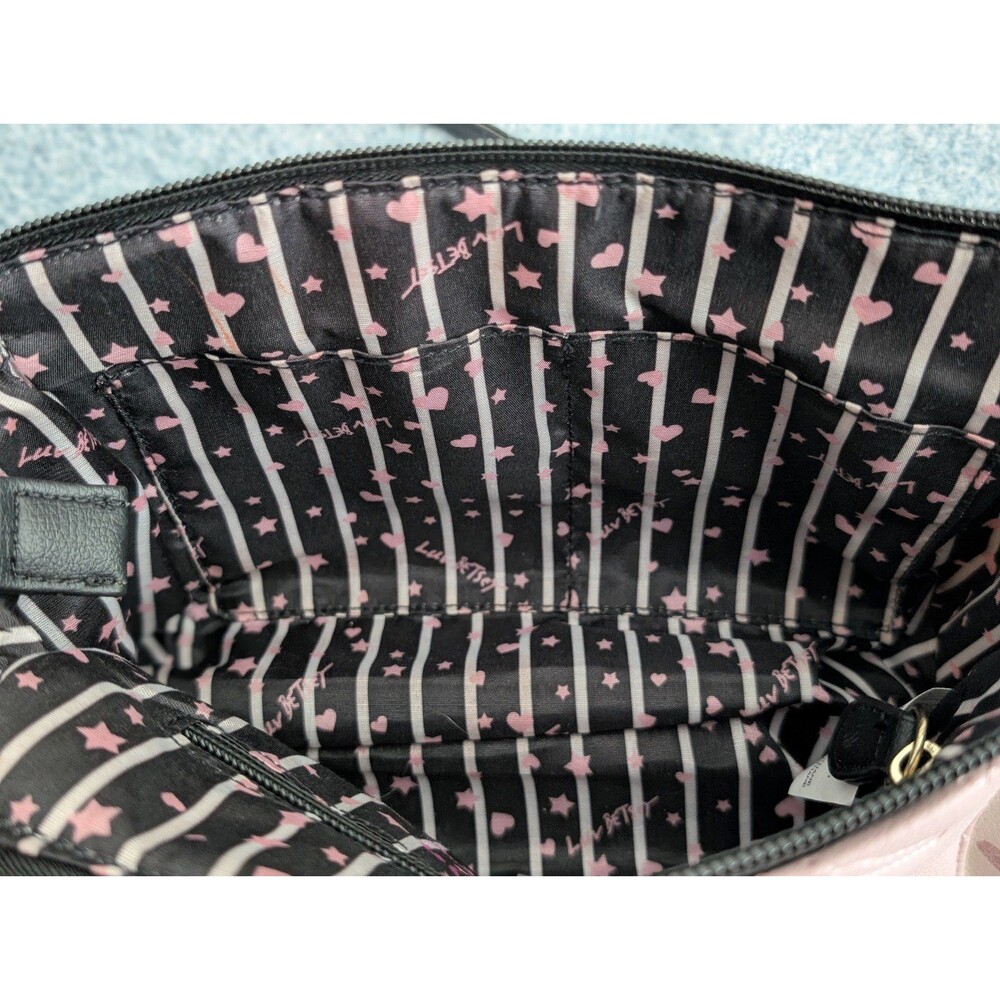 Luv Betsey by Betsey Johnson Pink Chevron Heart Crossbody Bag Gold Heart Detail - Picture 8 of 9